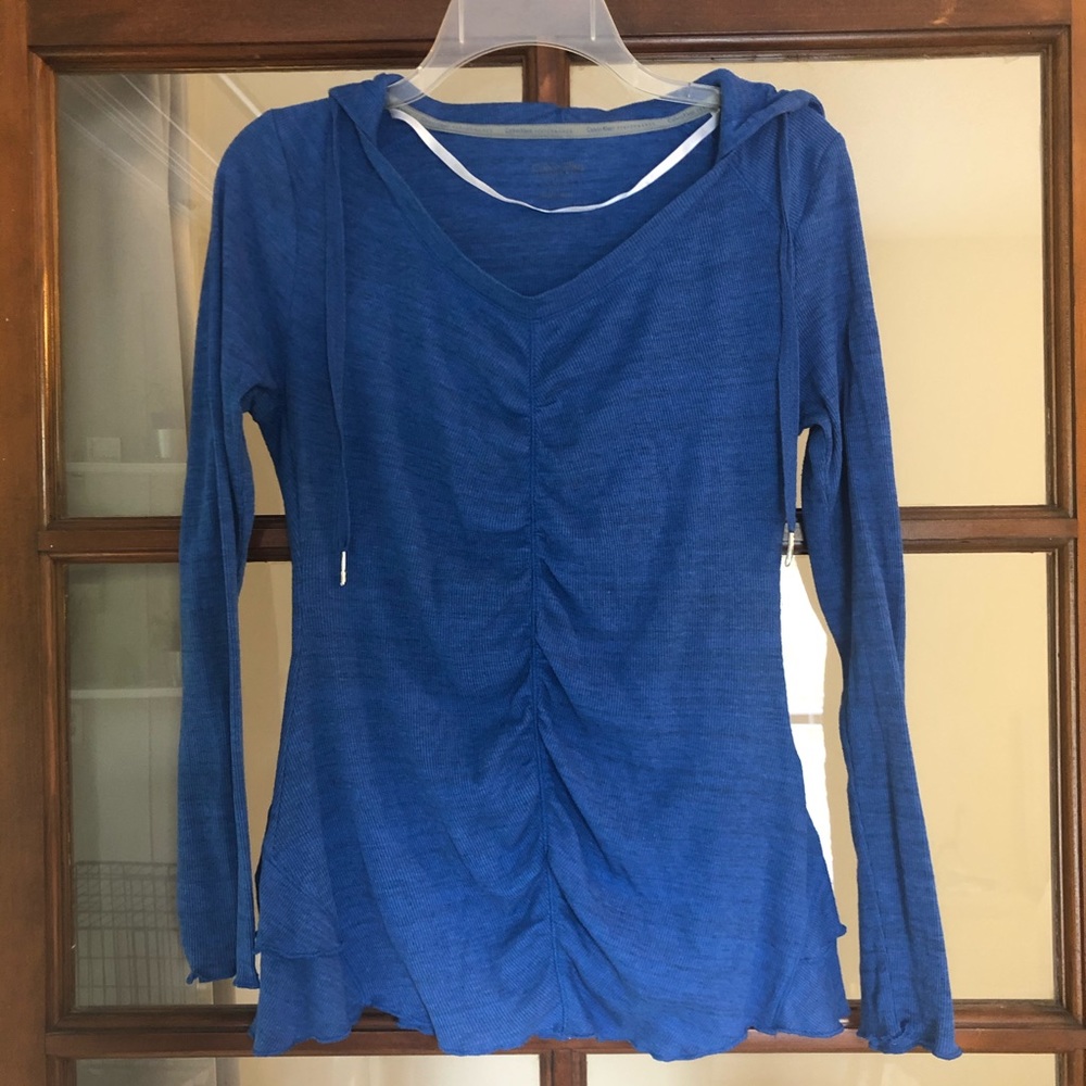 Calvin Klein L performance hooded top blue